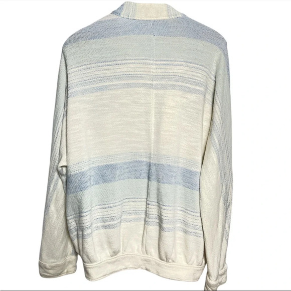 Anthropologie Akemi + Kin blue cream Striped Dunes draped Cardigan size M/L - Picture 3 of 4